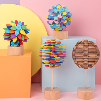 Colourful Wooden Spinning Lollipop * Assorted