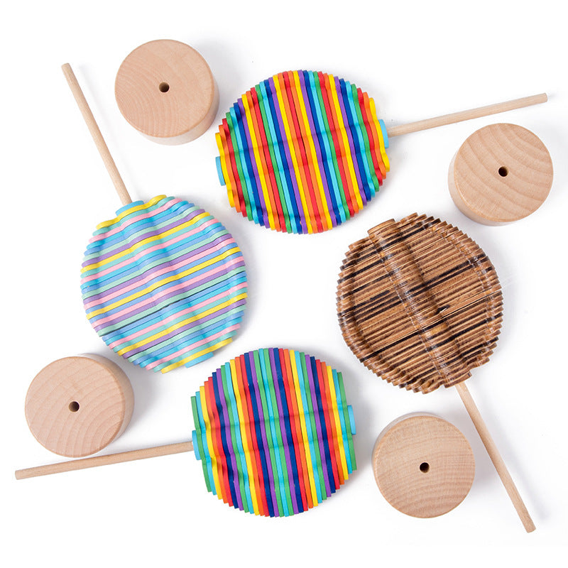 Colourful Wooden Spinning Lollipop * Assorted