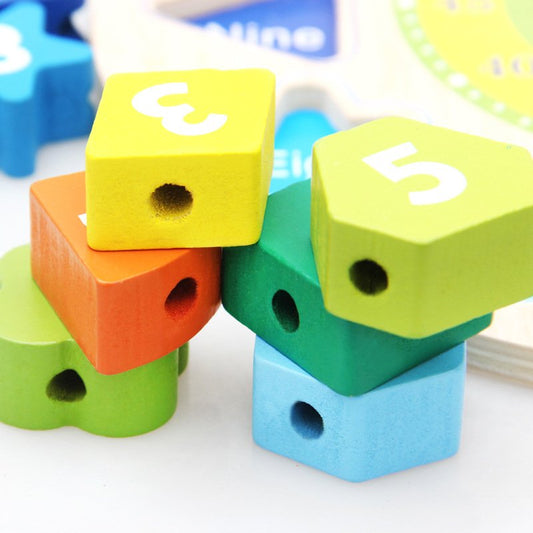 Wooden Shape Colour Clock Puzzle & Time Sorting Number Blocks