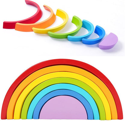 Wooden Rainbow sort Nesting Puzzle