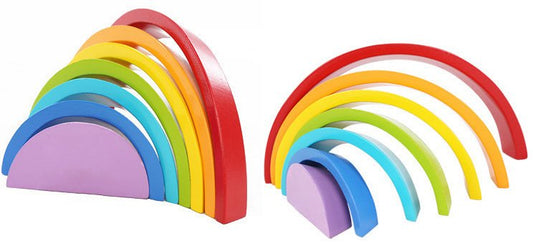 Wooden Rainbow sort Nesting Puzzle