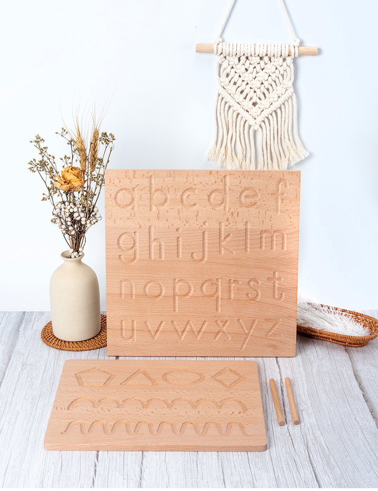 Wooden Alphabet Board with Pen