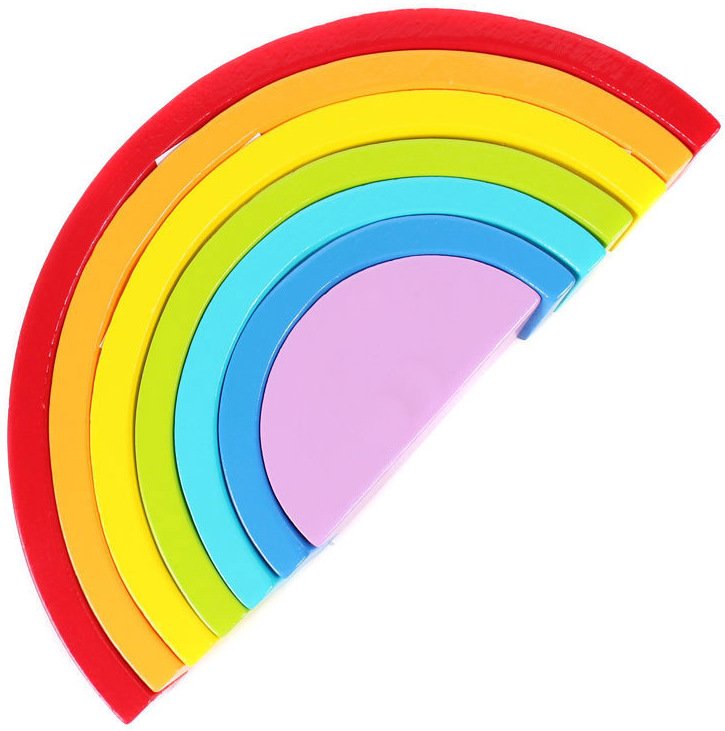 Wooden Rainbow sort Nesting Puzzle